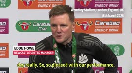 ‘Honour to be their leader’ says Eddie Howe as Newcastle end 70-year trophy drought