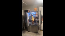 Little girl's brave attempt to make breakfast ends with a face dive