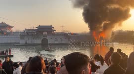 China: Fire Breaks Out on Scenic Ancient City Wall