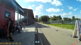 Cycling Race Crash Ends in Cuddle