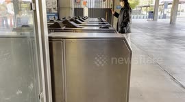 Last days of the Old style low height:  fare gates at Concord Station, BART Bay Area