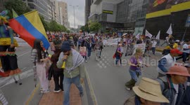 Colombia: Thousands march in Bogota in support of president's healthcare, labor reforms