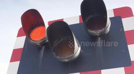 Hundreds locked in at a beach car park on the Penzance to Paddington rail line. Longrock, Penzance, UK
