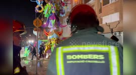 Spain: Bombers Dipcas Oversee Safe Burning of 44 Fallas Monuments