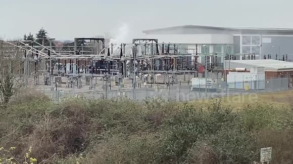 Fire at North Hyde Electricity Substation in Hayes, London,