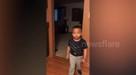 Boy teases mum after she panics over bike fall