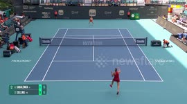 Sabalenka ends Collins' title defence to set up Zheng in quarters