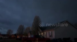 US: Lightning flashes illuminate stormy sky