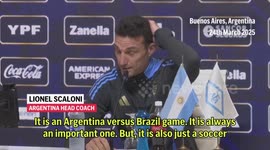 A friendly rivalry? Argentina boss Lionel Scaloni attempts to play down the significance of their clash with neighbours Brazil