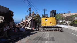 Wildfire debris removed from beach in Malibu