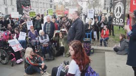 disability protest . as fears among disabled groups that there being targeting