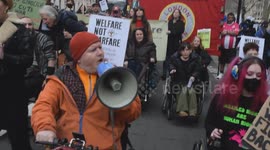 disability protest . as fears among disabled groups that there being targeting
