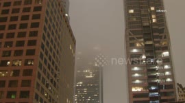 US, Los Angeles: Downtown Los Angeles Misty And Foggy Conditions