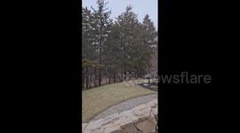 US: Late-Season Snow Falls in Northwest New Jersey