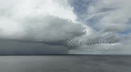 Impressive Storm Clouds Over Lough Neagh, Northern Ireland - March 28th 2025 Aerial View