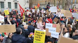 Turkish Anti-Government Protest outside Downing Street, London, UK 29/03/2025