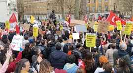 Turkish Anti-Government Protest outside Downing Street, London, UK 29/03/2025
