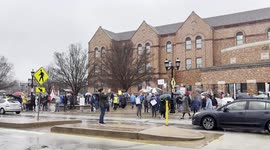 Rally For Democracy Champaign County Courthouse 3-29-25