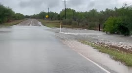 US: Flooded Roadway After Storm in Starr County
