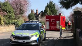 UK: Aftermath of huge blaze that killed three members of 