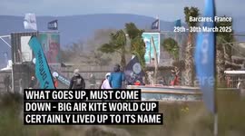 What goes up, must come down! Elite kiteboarders hit the heights in GKA Big Air Kite World Cup competition in France