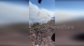 US: South Carolina National Guard Battles Table Rock Complex Wildfires