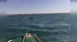 Police save stranded kayaker off the coast of Spain