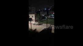Moment of Israeli forces raiding the town of Beit Furik, east of Nablus