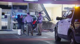 US, Los Angeles: Industry Vehicle Crashes Into Building