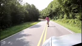 Skateboarder Biffs it Bad on Top of Mt. Mitchell