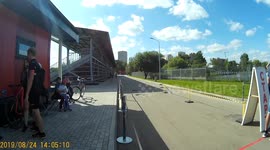 Cycling Race Crash Ends in Cuddle