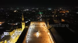 Syria: Syrians observe Islam's holy night of Laylat al-Qadr at Damascus' Umayyad Mosque