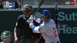 Suzuki homers twice and knocks in 5 as Cubs rout A's 10-2 for 3-game sweep