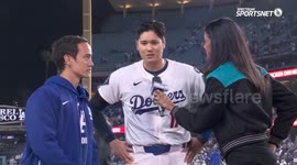 Shohei Ohtani reacts to his walk-off homer
