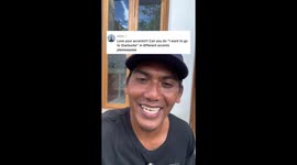 Balinese surfer can rattle off the most hilarious impressions learned entirely from tourists