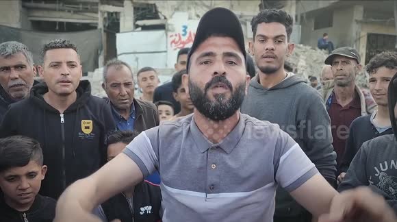 During a demonstration demanding an end to the war on the Gaza Strip