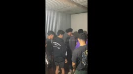 Friend accidentally knocks plate to the floor in Lamongan, East Java, Indonesia