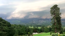 Incredible timelapse of storm clouds rolling across green fields