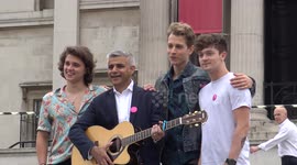 Mayor Sadiq Khan takes selfie with Tinchy Stryder and The Vamps
