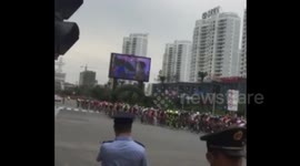 Spectator Causes Major Cyclist Crash in Tour of Qinghai Lake