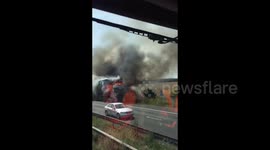 Lorry on fire on M2 in Kent