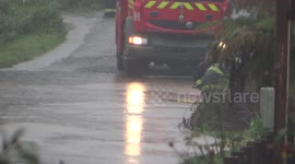 Inundación calle Roble Huacho, Panguipulli