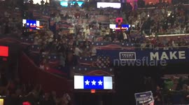 Code Pink protestor unfurled banner that said, 