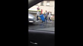 Group of guys create sound system out of a wheelie bin