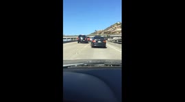 Car driver is 'confused' about where to go on traffic jam