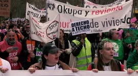 Spain: Demonstration for housing in Madrid