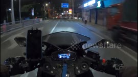 China: A Motorcycle Nearly Got Hit in Chengdu