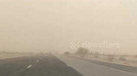 US: Dust Storm Causes Low Visibility on Highway in Albuquerque