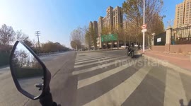 China:  Motorcycle Rear-End Collision 