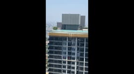 Bangkok Earthquake Splashes Pool Water Over Building Edge